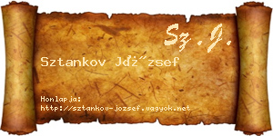 Sztankov József névjegykártya